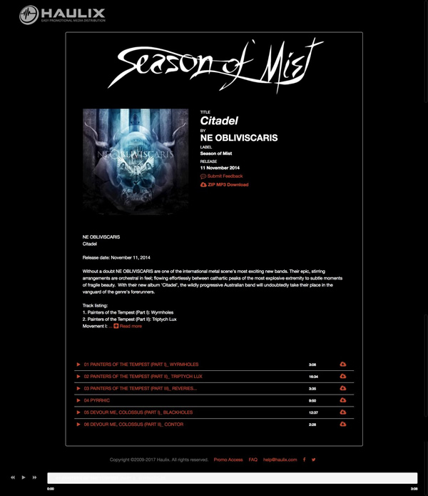 Ne Obliviscaris - custom promo design